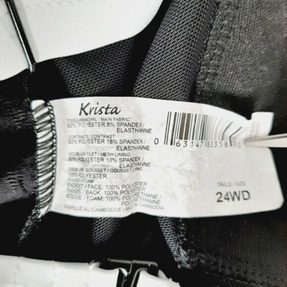 KRISTA - NWOT One Piece Swimsuit Colorblock B&W Sz 24 W D - Picture 11 of 12